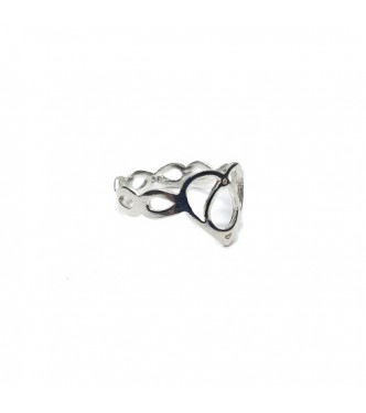 R002211 Handmade Sterling Plain Silver Ring Heart Infinity Genuine Solid Stamped 925